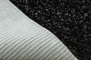 Kúpeľňový koberček SYNERGY glamour / lurex, čierny kruh