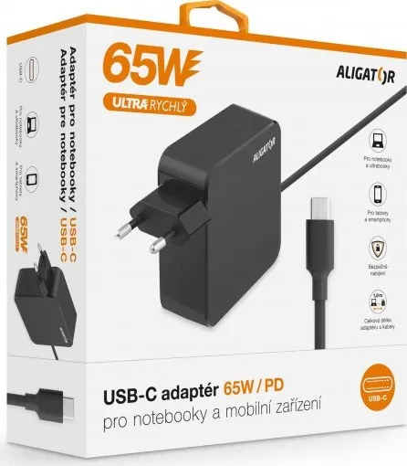 Aligator Power Delivery 65W USB-C adaptér