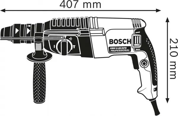Príklepové rotačné kladivo Bosch Professional 800W 2.7J GBH 2-26 DFR