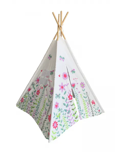 Hračka G21 stan Teepee Jarná lúka, ružové kvietky