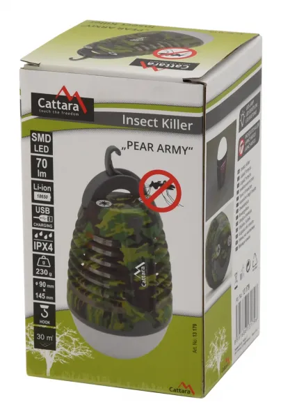 LED svetlo Cattara PEAR ARMY nabíjací + lapač hmyzu