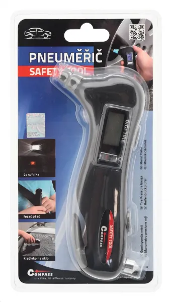 Merač tlaku v pneu Compass SAFETY TOOL