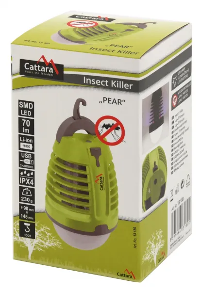 LED svetlo Cattara PEAR nabíjací + lapač hmyzu