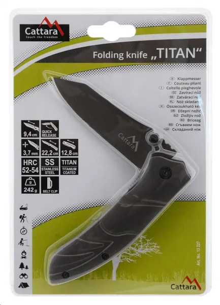 Nôž Cattara TITAN zatvárací s poistkou 22 cm