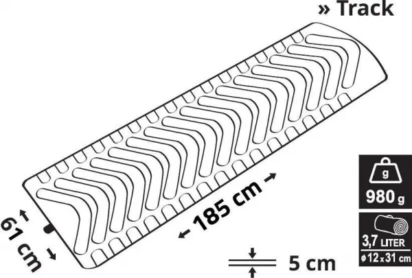 Karimatka Cattara TRACK 185x61cm nafukovacia modrá