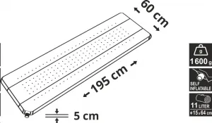 Karimatka Cattara samonafukovací 195 x 60 x 5 cm samonafukovacia