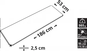 Karimatka Cattara samonafukovací 186 x 53 x 2,5 cm samonafukovacia