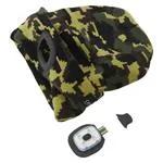 LED čelovka Cattara čiapka ARMY s LED svietidlom USB nabíjanie