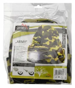 LED čelovka Cattara čiapka ARMY s LED svietidlom USB nabíjanie