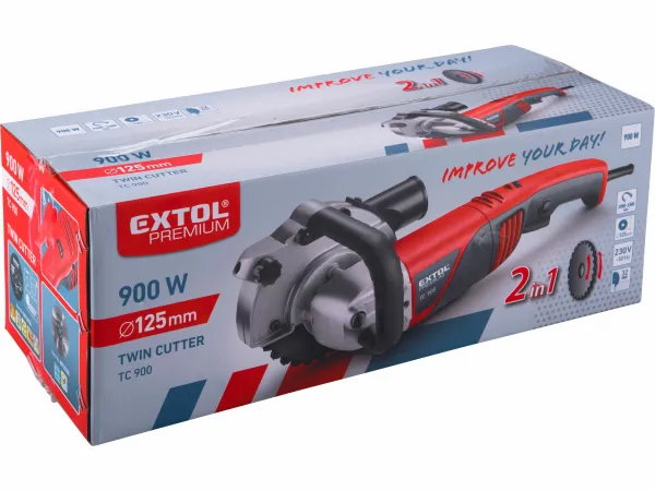 EXTOL PREMIUM 8893020 Píla dvojkotúčová protibežná, príkon 860W, priemer 125mm