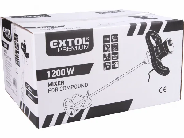 EXTOL PREMIUM 8890600 Miešadlo stavebné, príkon 1200W, 1 rýchlosť