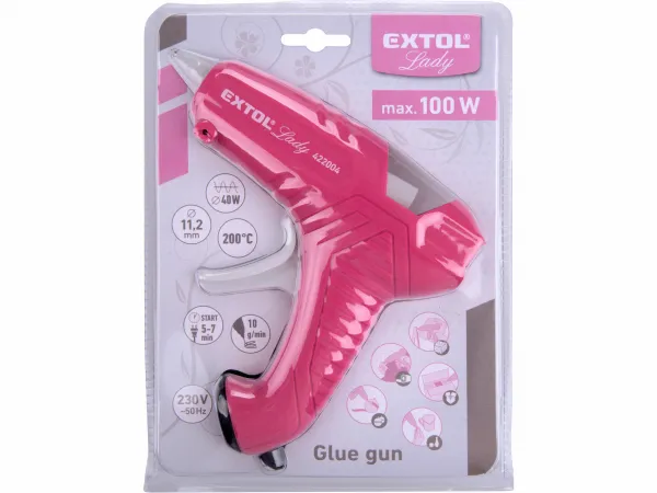 EXTOL LADY Pištoľ lepiaca tavná, 100W, pr.11.2mm 422004