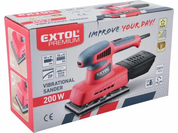 EXTOL PREMIUM 8894003 Brúska vibračná, príkon 200W, 182x90mm, hliníková základňa