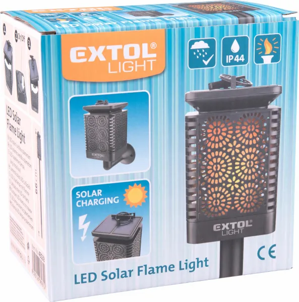 EXTOL Svetelná pochodeň solárna, efekt "plameň", 12xLED, 1,2V/0,6Ah NiMH, EXTOL LIGHT 43133