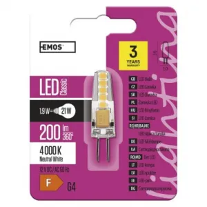 EMOS Lighting LED žiarovka Classic JC / G4 / 1,9 W (21 W) / 200 lm / neutrálna biela