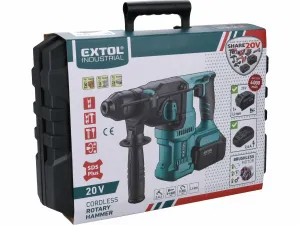 EXTOL INDUSTRIAL 8791816 Vŕtacie kladivo akumulátorové Share20V, 1x 4Ah Li-ion, 2,4A nabíjačka, SDS-plus, 2,6J