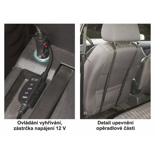Poťah sedadla vyhrievaný TEDDY s termostatom - 12 V , predný