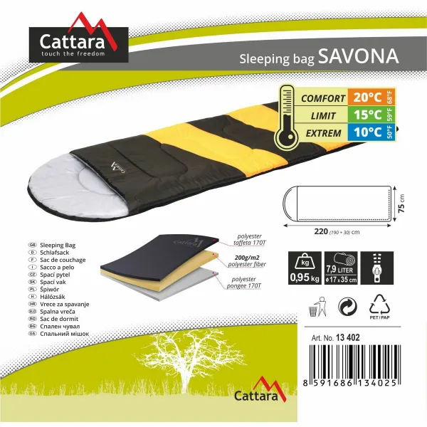 Spacák Cattara SAVONA 220 x 75 cm dekový