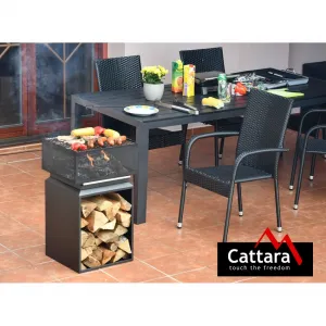 Cattara Prenosné ohnisko s mriežkou Cube, 74 cm