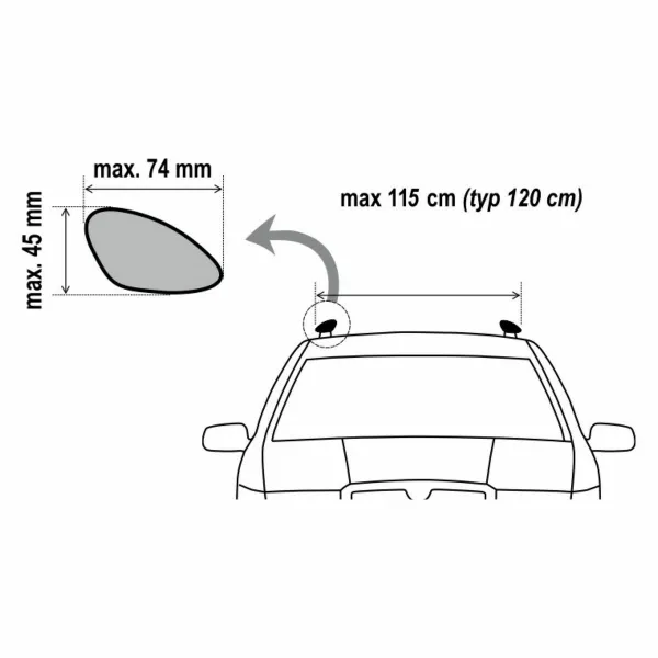 Compass Priečny uzamykateľný nosník ALU-TOP TÜV 120 cm, 2 ks