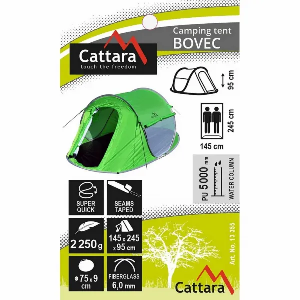 Cattara Stan pre 2 osoby Bovec zelená, 245 x 145 x 95 cm
