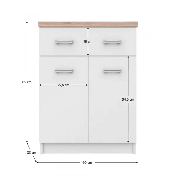Komoda TOPTY 2D1S/60 Tempo Kondela Dub sonoma / biela