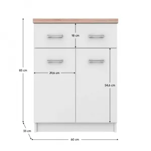 Komoda TOPTY 2D1S/60 Tempo Kondela Dub sonoma / biela