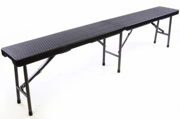 Garthen 39509 Záhradný set lavice a stôl v ratanovej optike - čierna