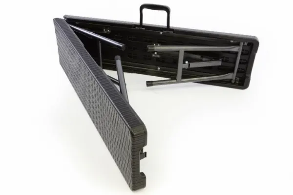 Garthen 39509 Záhradný set lavice a stôl v ratanovej optike - čierna