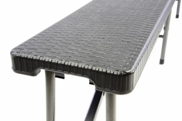 Garthen 39509 Záhradný set lavice a stôl v ratanovej optike - čierna