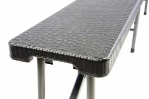 Garthen 39509 Záhradný set lavice a stôl v ratanovej optike - čierna