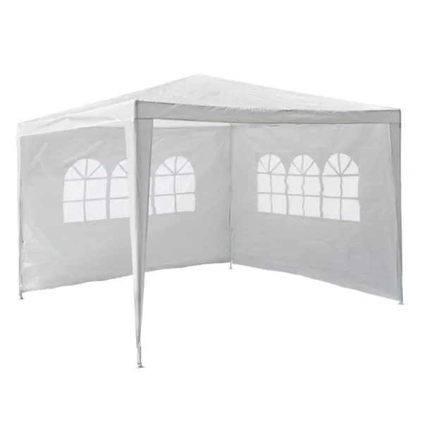 Garthen 590 Záhradný párty stan - biely 3 x 3 m + 2 bočné steny
