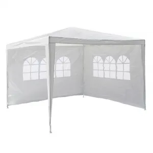 Garthen 590 Záhradný párty stan - biely 3 x 3 m + 2 bočné steny