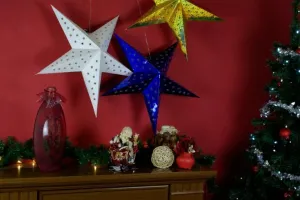 Nexos 32546 Vianočná dekorácia - hviezda s časovačom - 60 cm, 10 LED, biela