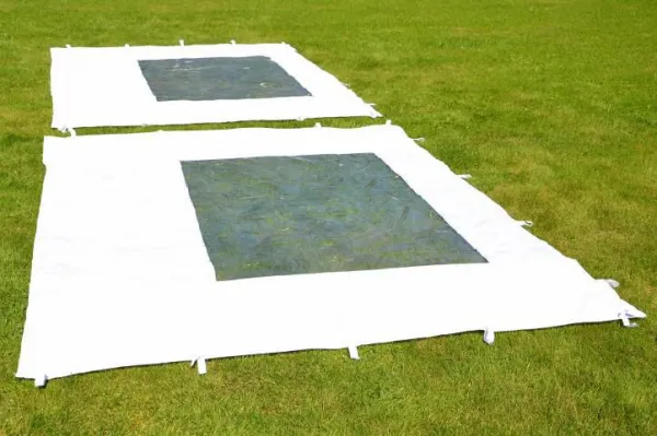 Garthen 2485 Záhradný párty stan nožnicový 3x3 m, biely + 4 bočné steny
