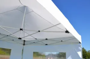 Garthen 2485 Záhradný párty stan nožnicový 3x3 m, biely + 4 bočné steny