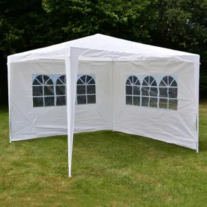 Garthen 590 Záhradný párty stan - biely 3 x 3 m + 2 bočné steny