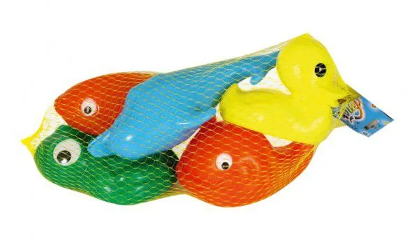 Sada zvieratká do vane plast 5ks v sieťke 30x15x8cm 12m+