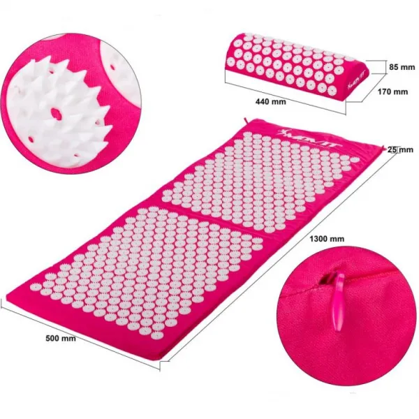 MOVIT 40902 Akupresúrna podložka s vankúšom 130 x 50 cm - ružová