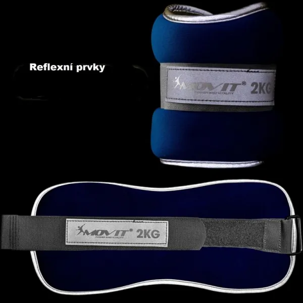 Neoprénové záťažové reflexné manžety 2 x 2 kg