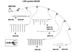 Nexos 2180 diLED svetelná sieť - 100 LED teplá biela