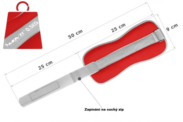 MOVIT neoprénové záťažové reflexné manžety, 2 x 0,5 kg
