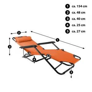 Garthen 29464 Skladacie záhradné lehátko - oranžová
