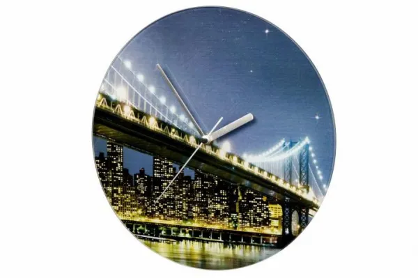 WENKO 57027 Nástenné hodiny 27 cm - Brooklyn Bridge