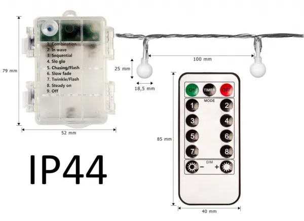 VOLTRONIC 67314 Párty osvetlenie - 20 m, 200 LED diód, studené biele, na batérie