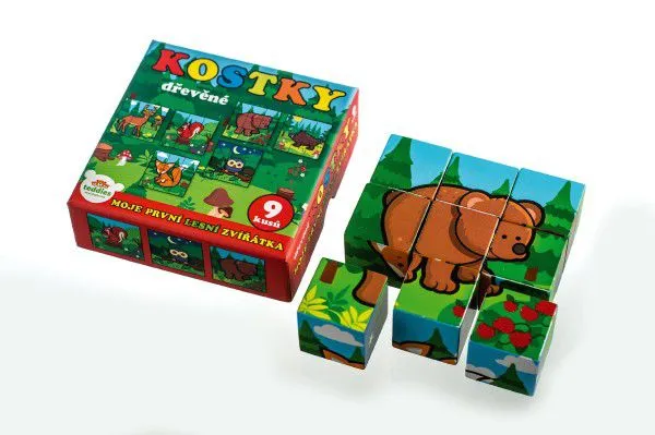 Teddies kostky kubus dřevěné Moje první lesní zvířátka