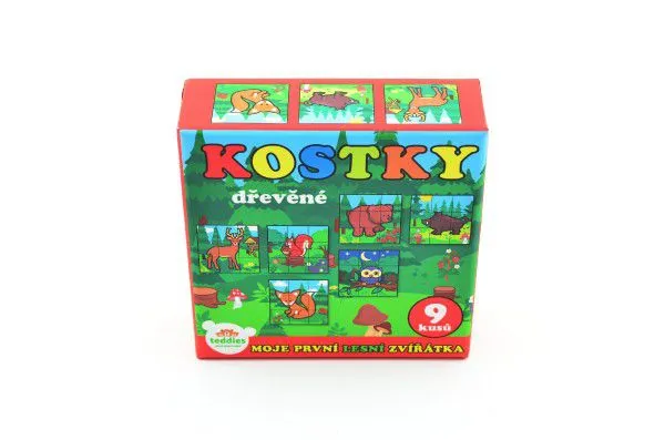 Teddies kostky kubus dřevěné Moje první lesní zvířátka
