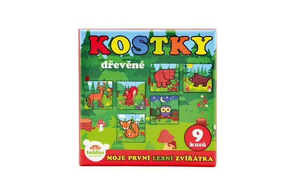 Teddies kostky kubus dřevěné Moje první lesní zvířátka