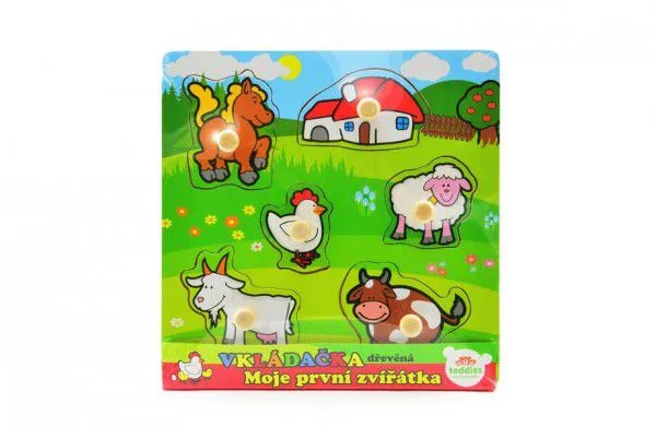Teddies 00512015 Vkládačka Moje první zvířátka 6 ks