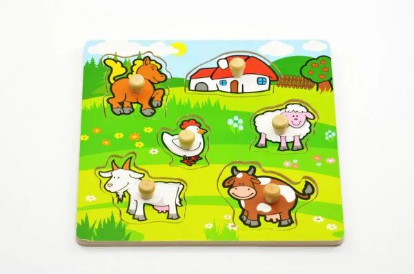 Teddies 00512015 Vkládačka Moje první zvířátka 6 ks